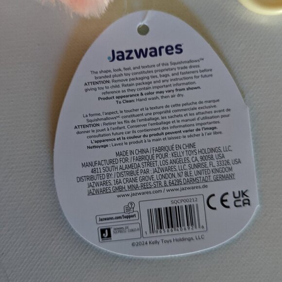 NWT 3.5" Halloween Meghan Pink Fruit Bat Purse Clip Squishmallows Plush Goth NEW - Picture 4 of 5